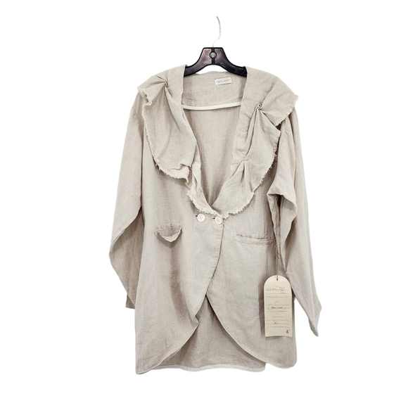 Krista Larson Women's Vivian Linen Vintage Jacket Lagenlook - S